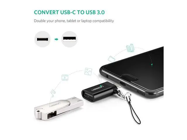 Alt view image 2 of 7 - 2-Pack USB C Adapter Hi-Speed USB Type C to USB-A 3.0, Black for MacBook Pro 2017 2016, Samsung Galaxy S9 S8 Plus Note 9 8, LG G7 ThinQ V20 G5 G6 V30, Nexus 6P 5X, Google Pixel 2 XL eokCXOY