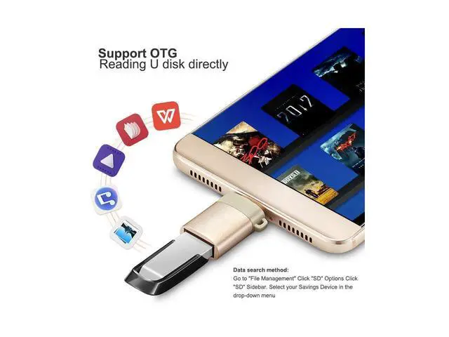 Alt view image 5 of 7 - USB C to USB 3.0 Adapter [3 Pack], OTG Thunderbolt 3 Adapters Converter ,Compatible with MacBook Pro 2018/2017,MacBook Air 2018,Surface Go,Chromebook,Galaxy S9 S8 Plus Note 9(Gray) eokCXOY