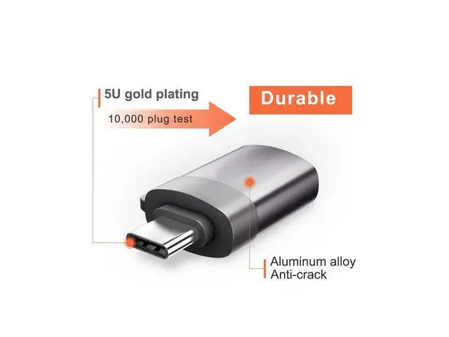 Alt view image 2 of 7 - USB C to USB 3.0 Adapter [3 Pack], OTG Thunderbolt 3 Adapters Converter ,Compatible with MacBook Pro 2018/2017,MacBook Air 2018,Surface Go,Chromebook,Galaxy S9 S8 Plus Note 9(Gray) eokCXOY