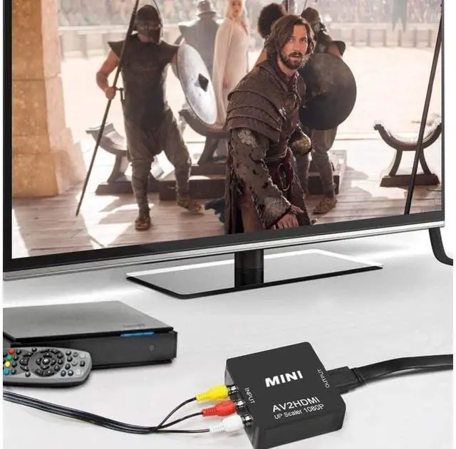 Alt view image 5 of 7 - RCA to HDMI Adapter, AV to HDMI Converter, 1080p to HDMI CVBS AV Composite Video Audio Adapter with USB Charge Cable for PC Laptop Mini Xbox PS2 PS3 TV STB VHS VCR Camera DVD (Black) eokCXOY