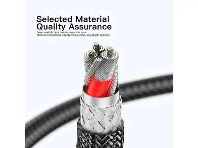 Alt view image 6 of 7 - PD 100W USB A to USB C Cable, 7A Fast Charging USB C Cable Transparent Nylon Braided Charger Cord Type C Cable for Samsung S21 S20 iPad Pro Google Pixel LG (3.3FT, 1-PACK) eokCXOY