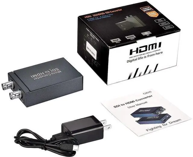 Alt view image 7 of 7 - 1080P SDI to HDMI, 3G-SDI/HD-SDI/SD-SDI to HDMI Converter Adapter,SDI in HDMI Out, SDI in SDI Out Loopout 1080P @60Hz Video Audio Splitter, Auto Format Detection and Stereo Audio De-embedder eokCXOY