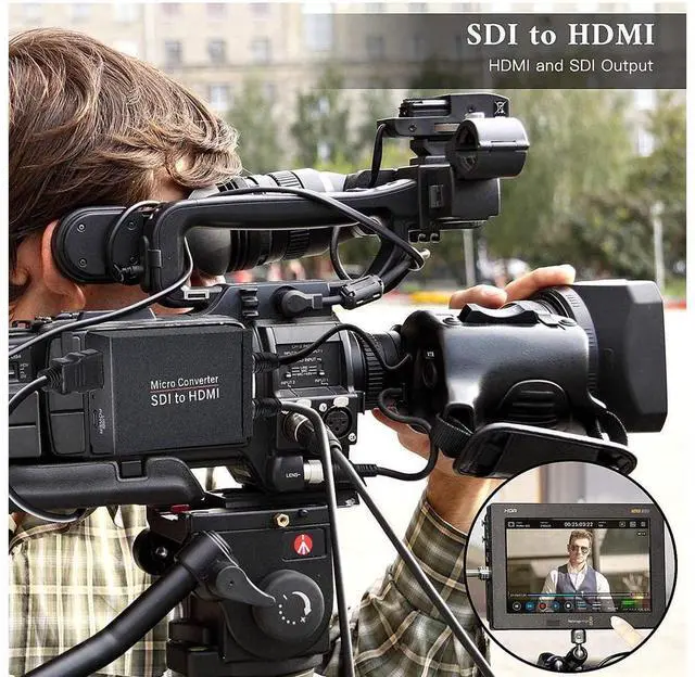 Alt view image 6 of 7 - 1080P SDI to HDMI, 3G-SDI/HD-SDI/SD-SDI to HDMI Converter Adapter,SDI in HDMI Out, SDI in SDI Out Loopout 1080P @60Hz Video Audio Splitter, Auto Format Detection and Stereo Audio De-embedder eokCXOY