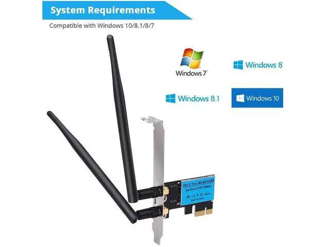 Alt view image 4 of 7 - Wireless Adapter PCI Express Network Card, Dual-Band 2.4G/5.8G Desktop Computer Built-in WiFi Adapter AC1200M, PCI-E Wifi Card with 1200Mbps Transmission Rate for Windows 10/Windows 8/Windows 7
