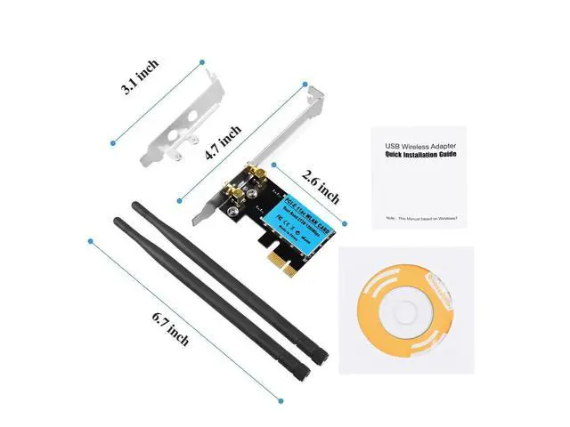 Alt view image 7 of 7 - Wireless Adapter PCI Express Network Card, Dual-Band 2.4G/5.8G Desktop Computer Built-in WiFi Adapter AC1200M, PCI-E Wifi Card with 1200Mbps Transmission Rate for Windows 10/Windows 8/Windows 7
