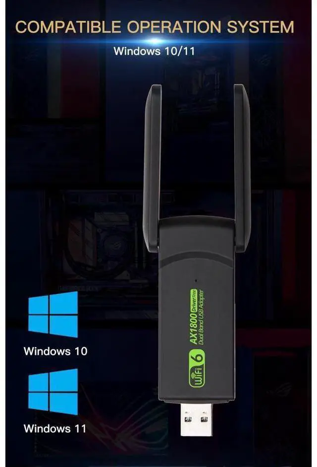 Alt view image 5 of 7 - AX1800 WiFi 6 USB Adapter for Desktop PC Wireless Network Adapter with 2.4GHz 5GHz High Gain Dual Band 5dBi Antenna WPA3 Supports Windows 11/10 eokCXOY