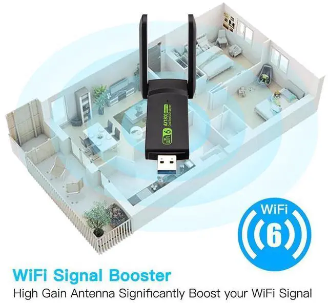 Alt view image 7 of 7 - AX1800 WiFi 6 USB Adapter for Desktop PC Wireless Network Adapter with 2.4GHz 5GHz High Gain Dual Band 5dBi Antenna WPA3 Supports Windows 11/10 eokCXOY