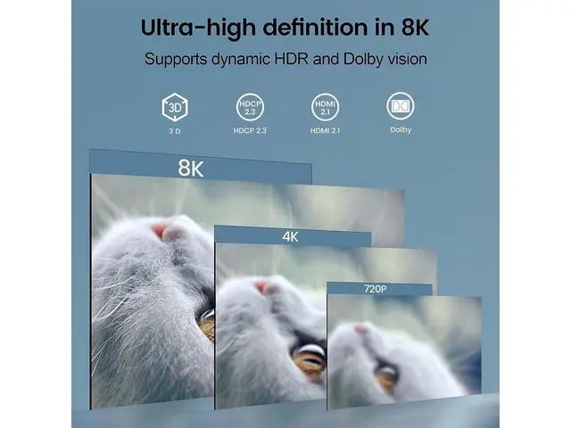 Alt view image 4 of 7 - HDMI 2.1 Switch 5X1, Ultra HD 8K HDMI Switch Box with Remote Supports 4K@120Hz, 8K@60Hz Auto CEC 3D HDCP2.3, 5 Port HDMI Switcher Compatible with PS5/4/3, Xbox,Fire Stick, TV,Projectors eokCXOY