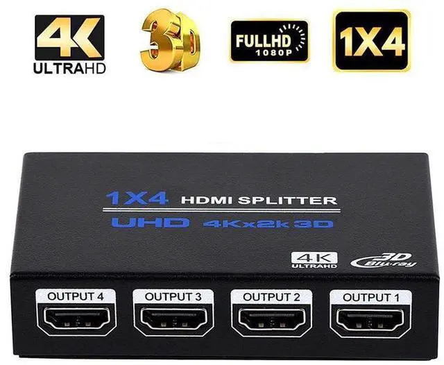 Alt view image 2 of 7 - 4K HDMI Splitter Full HD 1080P Video HDMI Switch 1 In 4 Out HDMI Amplifier 1x4 Video Splitter for HDTV DVD PS3 Xbox eokCXOY