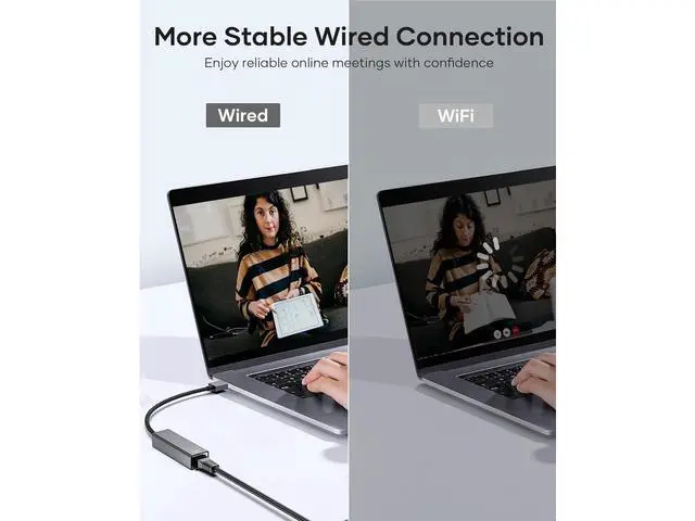 Alt view image 3 of 7 - USB to Ethernet Adapter, USB 3.0 to 10/100/1000 Gigabit Wired LAN Network Adapter, 1000Mbps RJ45 Internet Adapter Compatible with M-ac-Book,Surface,Laptop PC with Windows 11/10/8.1/8/XP, macOS, Linux