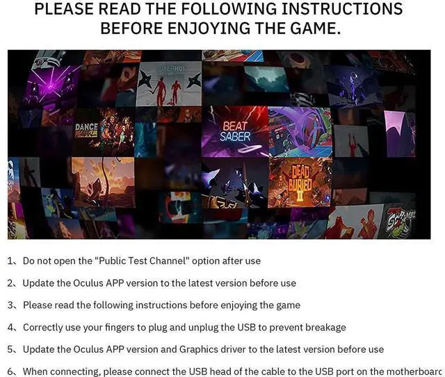 Alt view image 6 of 7 - Link Cable Compatible for Oculus Quest 2, Fast Charging & PC Data Transfer USB C 3.2 Gen1 Cable for VR Headset and Gaming PC 16FT(5M) eokCXOY