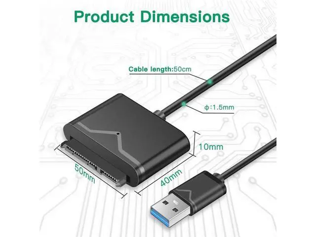 Alt view image 7 of 7 - SATA to USB 3.0 Adapter Cable,ZEXMTE USB 3.0 to SATA III Hard Driver Adapter External Converter for 2.5 3.5 Inch SSD/HDD Data Transfer eokCXOY