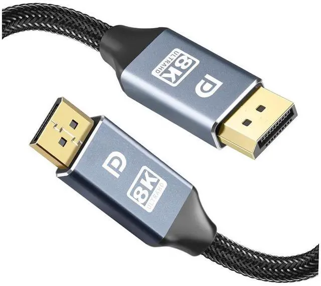 Main image of Real 8K DisplayPort to DisplayPort 1.4 Cable 10ft/3M, Nylon Braided Ultra High Speed 32.4Gbps DP Male to Male Gold-Plated Cable with 8K@60Hz, 4K@120Hz, 2K@144Hz and HDR Support for TV, PC etc eokCXOY