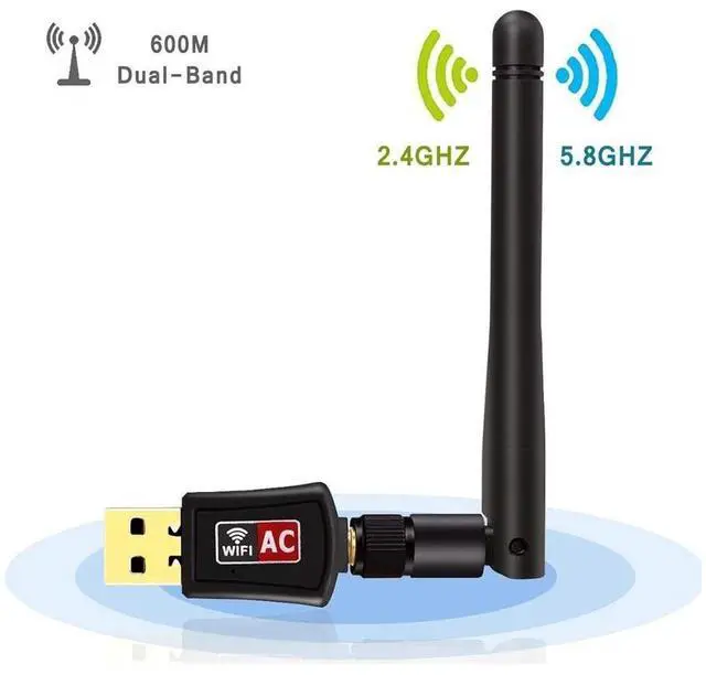 Main image of Wifi Dongle High Speed Internet 2.4/5GHz 600Mbps Wireless USB Wifi Adapter for PC/Desktop/Laptop/Tablet, Supports Windows 10/8/7/Vista/XP/2000 eokCXOY