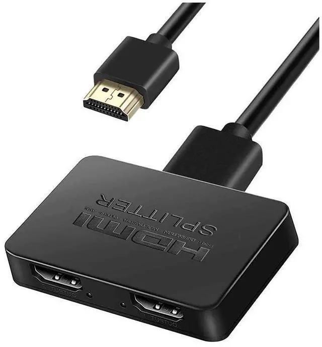 Main image of 4K@60HZ HDMI Splitter, Auto Scaling HDMI Splitter 1 In 2 Out, HDMI2.0b Splitter for Dual Monitors [Only Duplicate/Mirror Screens, Not Extend] Support HDCP2.2, RGB 4:4:4, 18.5Gbps, Full HD 1080P 3D