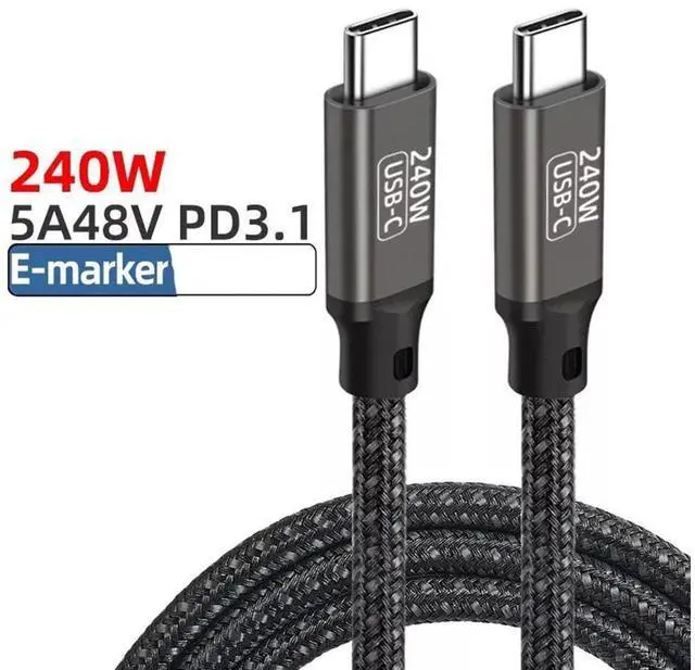 Main image of USB C to USB C Cable 240W 3.3ft / 1M, Type C Charging Cable, USB C 240W Fast Charging Cord Nylon Braided Type-C Cable Compatible with Mac-Book Pro, iPad Pro, Air 4th, Ga-laxy S21, Pixel, and More