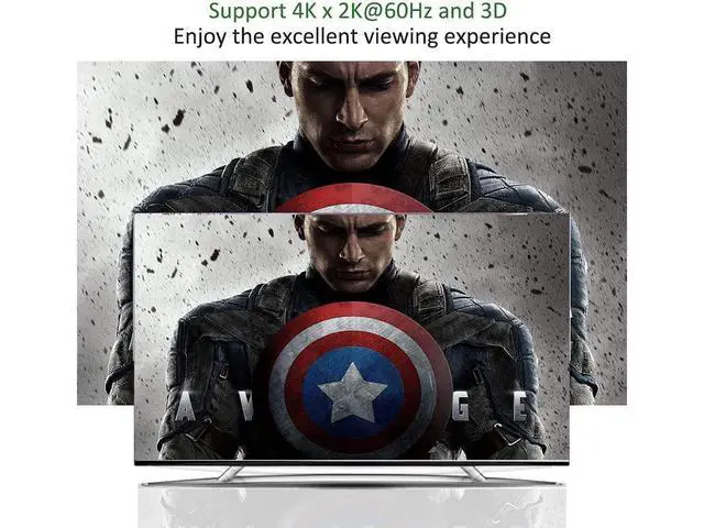 Alt view image 6 of 7 - HDMI Splitter 1 in 2 Out with 3.5mm, Coaxial & Optical SPDIF audio out - 4K Ver HDMI2.0 HDCP2.2, Powered HDMI Splitter Supports 3D 4K@60HZ Full HD1080P for Xbox PS4 PS3 Fire Stick Roku Blu-Ray Player