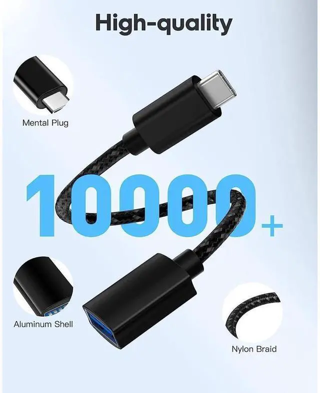 Alt view image 5 of 7 - USB C to USB 3.0 Adapter [10Gbps], [2 Pack] USB Type C Male to USB3.1 USB3.2 Female, Thunderbolt 3/4 to USB Female Adapter OTG Cable for Mac-Book Pro/Air 2022 2020,Tablet PC, Smartphones eokCXOY