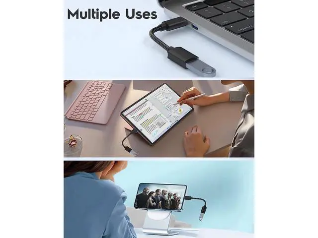 Alt view image 7 of 7 - USB C to USB 3.0 Adapter [10Gbps], [2 Pack] USB Type C Male to USB3.1 USB3.2 Female, Thunderbolt 3/4 to USB Female Adapter OTG Cable for Mac-Book Pro/Air 2022 2020,Tablet PC, Smartphones eokCXOY