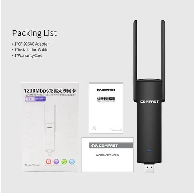 Alt view image 7 of 7 - 1200Mbps Wireless Adapter Dual Band 2.4G & 5G AC Router Wireless Signal USB3.0 WiFi Speed Adapter Extender WiFi External Network Cards for Laptop Computer PC Windows xp,Win7 Win8 /8.1 (32 bit. 64 bit
