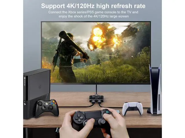 Alt view image 6 of 7 - 8K@60Hz HDMI 2X1 Switch with Remote Controll Selector 2 Source 1 Display HDMI 2.1 Switch for TV Top Box PS5 Xbox eokCXOY