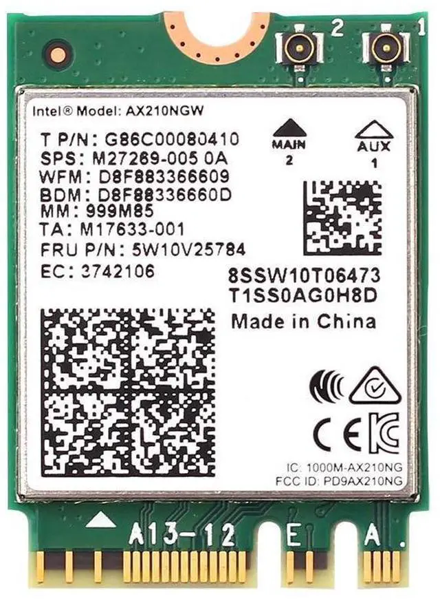 Alt view image 4 of 7 - M.2 Desktop Kit Intel AX210 Dual Band wifi Card Wi-Fi 6E AX210NGW M.2 Wifi Bluetooth 5.2 card Wireless Network 802.11ax Adapter for Windows 10