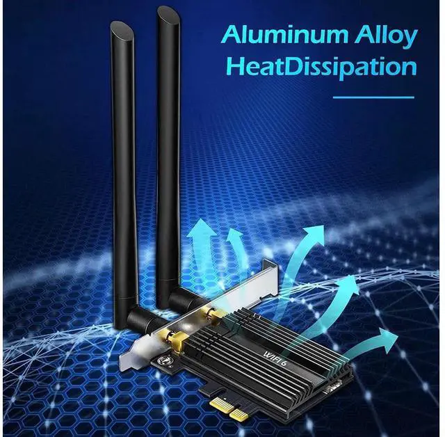 Alt view image 3 of 7 - WiFi 6 Card PCIe 3000Mbps for PC, AX200 Wireless Adapter with Bluetooth 5.1 Dongle 802.11AX WiFi Adapter Express Network Dual Band 5dBi High Rotating Antenna (ONLY Support Desktop for Win10 64bit)