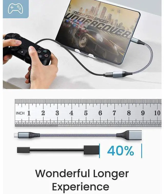 Alt view image 6 of 7 - USB C to USB Adapter [2 Pack], OTG Cable Type C Male to USB 3.0 Female 9 Inch Fast Transfer Thunderbolt 3 to USB Adapter Compatible with MacBook Pro, MacBook Air 2020, and More Type C Devices eokCXOY