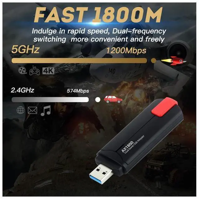 Alt view image 3 of 7 - FU-AX1800P WiFi 6 USB Network wifi Adapter USB 3.0 wifi Card 2.4/5GHz 802.11ax 1800Mbps wifi WLAN Adapter Dual Band USB wifi 6 Card Wireless Adapter for Desktop PC Windows 7/10/11 eokCXOY