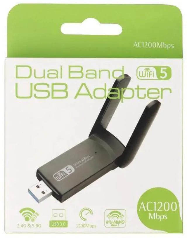 Alt view image 5 of 7 - USB 3.0 AC1200 Wireless USB Wifi Adapter Dongle Dual Band 2.4G/5GHz 802.11AC WIFI 5 1200Mbps Wireless Adapter with High Gain Antenna USB 3.0 wifi Dongle Network Card For PC Laptop Desktop eokCXOY