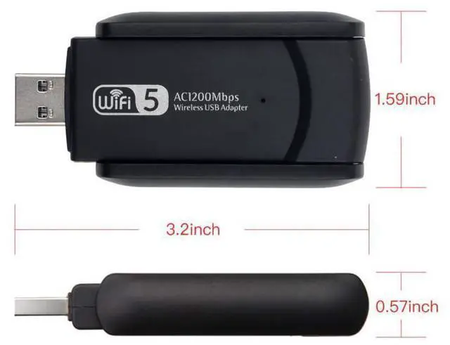 Alt view image 7 of 7 - USB 3.0 AC1200 Wireless USB Wifi Adapter Dongle Dual Band 2.4G/5GHz 802.11AC WIFI 5 1200Mbps Wireless Adapter with High Gain Antenna USB 3.0 wifi Dongle Network Card For PC Laptop Desktop eokCXOY