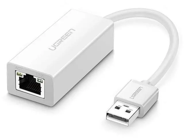 Main image of Ethernet Adapter USB 2.0 to 10/100 Network RJ45 Lan Wired Adapter for Windows 10 8 8.1 7 XP Mac OS laptop PC Chromebook Smart, White eokCXOY