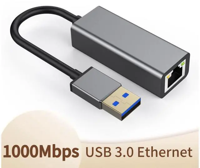 Main image of Network Adapter USB 3.0 to Ethernet RJ45 LAN Gigabit Adapter for 10/100/1000 Mbps USB Ethernet Adapter Compatible with Mac OS X, Linux, Chrome OS, Windows 10/8.1/8/7/XP/Vista eokCXOY