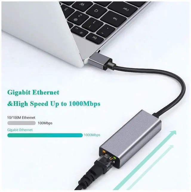 Alt view image 2 of 7 - Network Adapter USB 3.0 to Ethernet RJ45 LAN Gigabit Adapter for 10/100/1000 Mbps USB Ethernet Adapter Compatible with Mac OS X, Linux, Chrome OS, Windows 10/8.1/8/7/XP/Vista eokCXOY