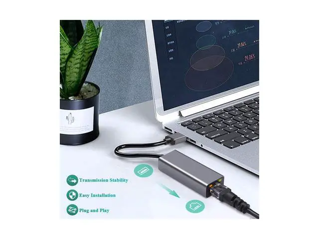 Alt view image 3 of 7 - Network Adapter USB 3.0 to Ethernet RJ45 LAN Gigabit Adapter for 10/100/1000 Mbps USB Ethernet Adapter Compatible with Mac OS X, Linux, Chrome OS, Windows 10/8.1/8/7/XP/Vista eokCXOY