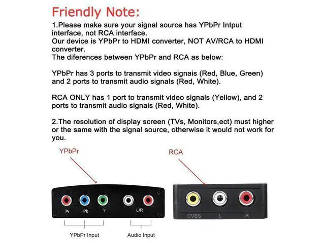 Alt view image 7 of 7 - HDMI(input) to YPbPr (output) Converter, avedio links HDMI to YPbPr 5RCA Converter, Supports 1080P Video Audio Converter Adapter with Power Adapter for DVD PSP Xbox 360 PS2 to HDTV Monitor eokCXOY