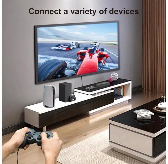 Alt view image 7 of 7 - 8K HDMI-compatible 3 in 1 Out Switcher Selector Box HD 2.1 Switch High Speed 48Gbps 8K@60Hz 4K@120Hz for PS5 Projectors Monitor eokCXOY