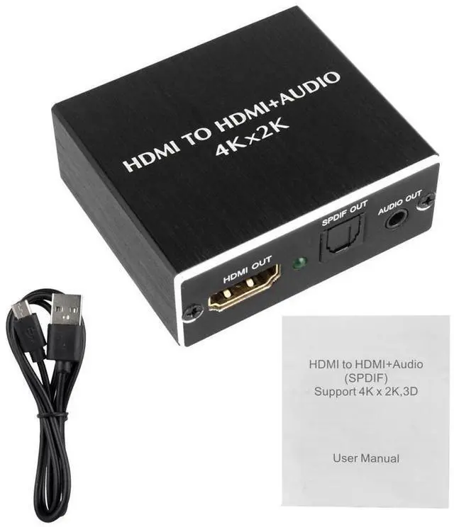 Alt view image 6 of 7 - HDMI-compatible Audio Extractor Stereo Converter HDMI to HDMI +SPDIF 3D Optical Toslink Stereo Audio Splitter Extractor Converter eokCXOY