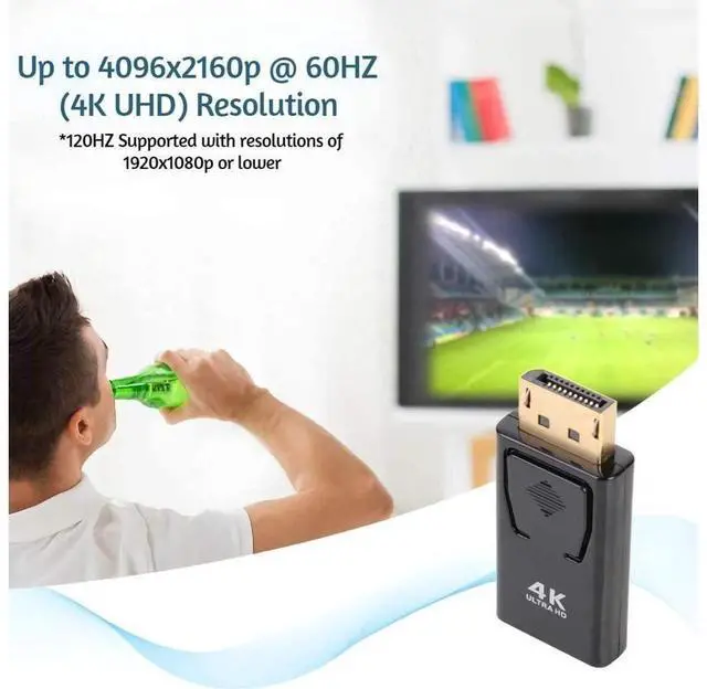 Alt view image 4 of 7 - DP To HDMI Max 4K/2160P Display Port DP Male To HDMI Female Adapter Black High Quality Dp To Hdmi Converter For HDTV PC,2-PACK eokCXOY