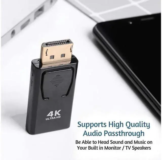 Alt view image 3 of 7 - DP To HDMI Max 4K/2160P Display Port DP Male To HDMI Female Adapter Black High Quality Dp To Hdmi Converter For HDTV PC,2-PACK eokCXOY