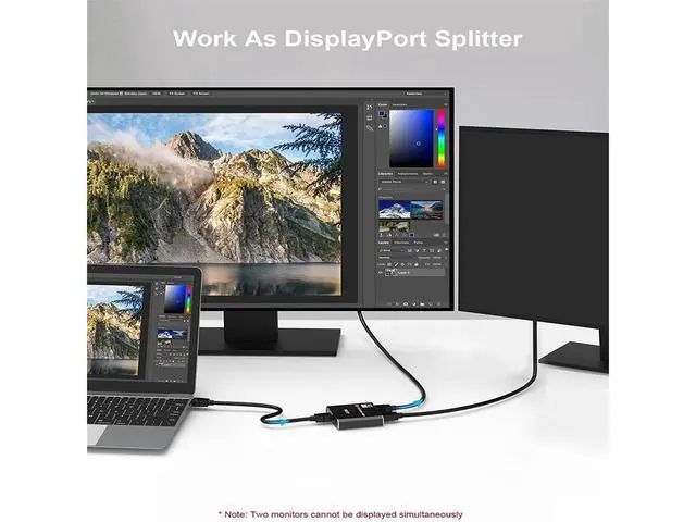 Alt view image 6 of 7 - Displayport Switch,ADKING 8K DP 1.4 Swticher Bi-Directional Displayport Splitter Adapter 1 Input 2 Output Support 8K@30Hz 3D for Monitor Projector TV Laptop eokCXOY