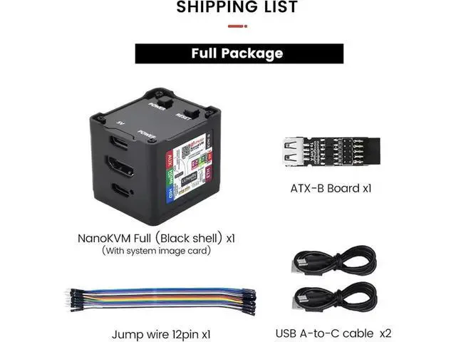 Alt view image 2 of 7 - Sipeed NanoKVM IP-KVM Mini Remote Control Operations Maintenance Server, 2Gbit 256MB DDR3 RISC-V Linux Development Board, 1TOPS NPU 1GHz C906 RISC-V CPU, USB HDMI 100M Network Port (Black Full Kit)