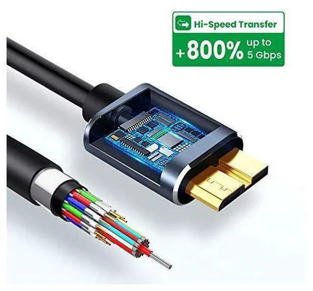 Alt view image 4 of 7 - USB C to Micro B Cable 3.0, Type C to Micro B Hard Drive Cable, Micro B to USB Type C Cable for Toshiba Canvio, Seagate, WD External Hard Drive, Chromebook Pixel and More (1 Pack-3.3ft / 1M) eokCXOY