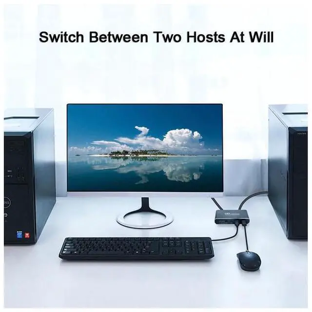 Alt view image 6 of 7 - 1Pcs 2X1 HDMI KVM Switch Monitor Swich UHD 4K@30Hz 2 In 1 Out Hotkey Switch with 2 Pcs 4.9ft KVM Cables Supports Mechanical and Multimedia Keyboard &Mouse USB 2.0 Devices eokCXOY