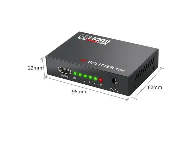 Alt view image 2 of 7 - HDMI Splitter 1 in 4 Out, 1x4 HDMI Splitter Support 4K@30Hz Full HD 1080P & 3D, Compatible with Xbox PS3/4 Roku Blu-Ray Player eokCXOY