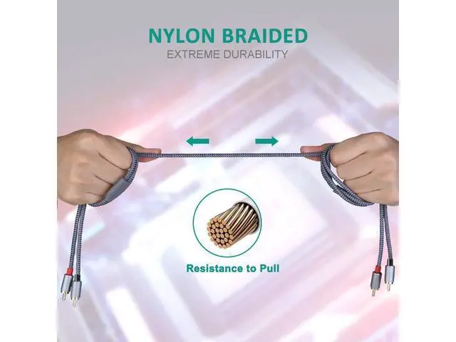 Alt view image 4 of 7 - [2 PACK, 3,3ft.] RCA Cable, 2-Male to 2-Male RCA Audio Stereo Subwoofer Cable [Hi-Fi Sound,Shielded] Auxiliary Audio Cord for Home Theater, HDTV, Amplifiers, Hi-Fi Systems,Speakers - 3.3 Feet eokCXOY