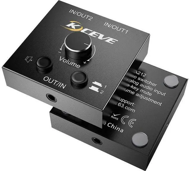 Alt view image 6 of 7 - 3.5mm Audio Selector, AUX 3.5mm Audio Splitter Headphone Switcher, Speaker Manual Selector for Audio Sharing, 2 in 1 Out eokCXOY