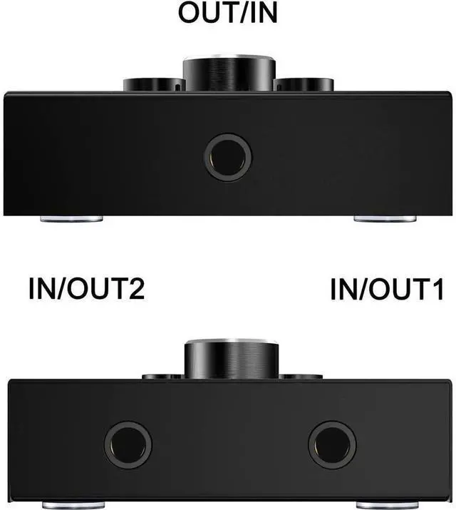 Alt view image 2 of 7 - 3.5mm Audio Selector, AUX 3.5mm Audio Splitter Headphone Switcher, Speaker Manual Selector for Audio Sharing, 2 in 1 Out eokCXOY