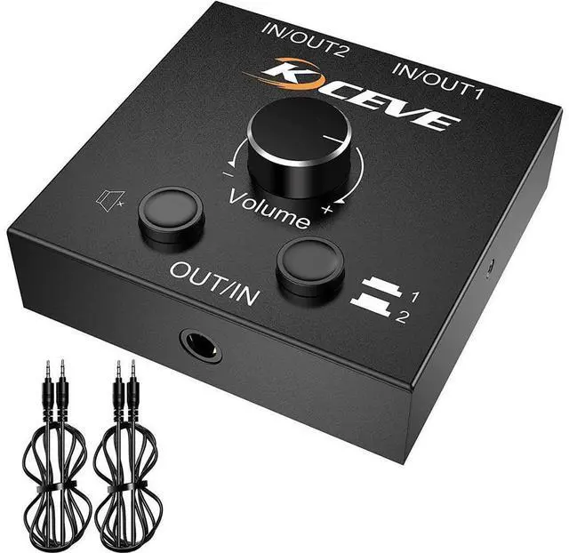 Main image of 3.5mm Audio Selector, AUX 3.5mm Audio Splitter Headphone Switcher, Speaker Manual Selector for Audio Sharing, 2 in 1 Out eokCXOY