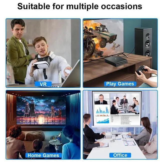 Alt view image 7 of 7 - USB C to DisplayPort Cable, 3.3Ft Type C to DP 1.4 Cable, 8K Thunderbolt 3 to Displayport Cord 32.4Gbps UHD 8K@30Hz/4K@144Hz/2K@240Hz, Support HBR3 HDR for MacBook Pro/Air, iPad, Samsung Galaxy